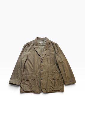 Martin+Osa Men’s Safari Field Jacket Blazer XL Olive Cotton Bellows Pocket Coat